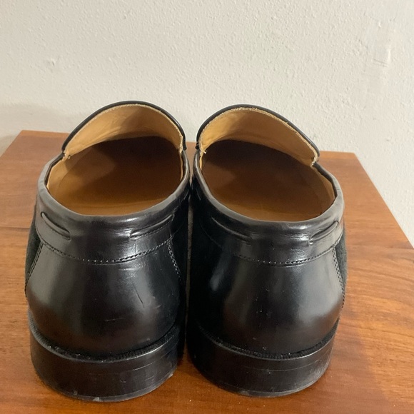 Johnston Murphy Loafers Mens 12 M Tassels Black Suede &Leather Cellini Italy - Picture 3 of 7
